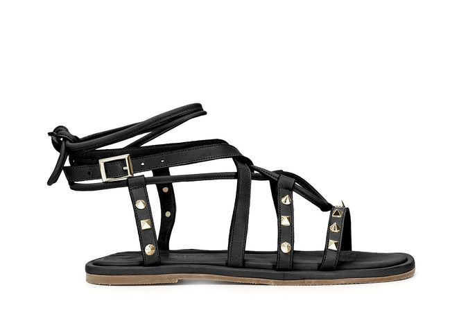 SANDALO SCHIAVA IN PELLE CON BORCHIE