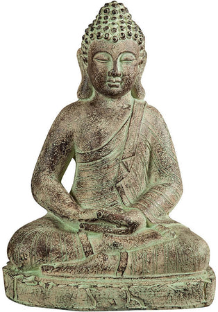 Biscottini Statuetta di Buddha in gesso dipinto finitura anticata L38xPR28xH55 cm