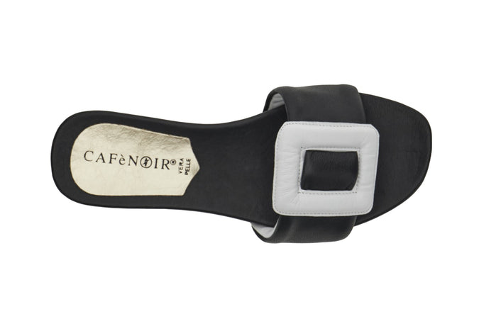 CIABATTA IN PELLE CON FIBBIA FASCIATA IMBOTTITA