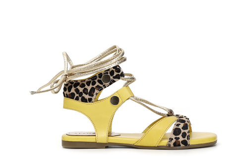 SANDALO IN PELLE CON DETTAGLI CAVALLINO