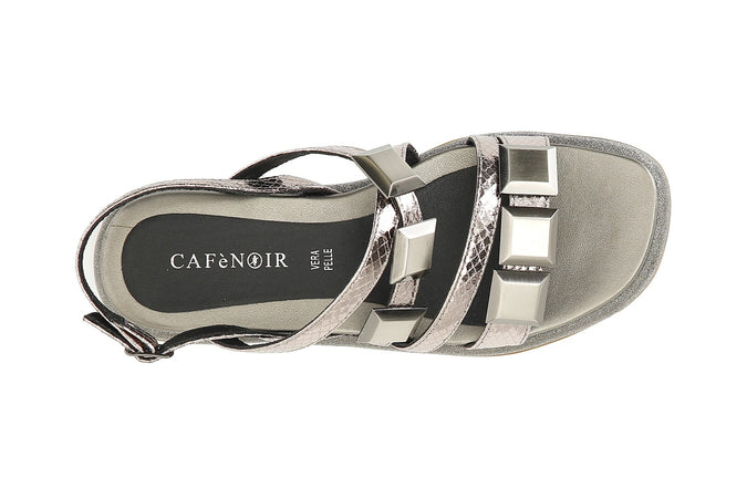 SANDALO ASIMMETRICO CON ACCESSORI IN METALLO