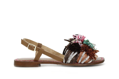 GN9110 SANDALO DOPPIO FIOCCO IN RAFFIA