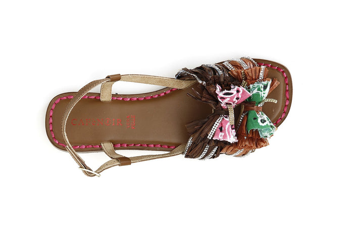 GN9110 SANDALO DOPPIO FIOCCO IN RAFFIA