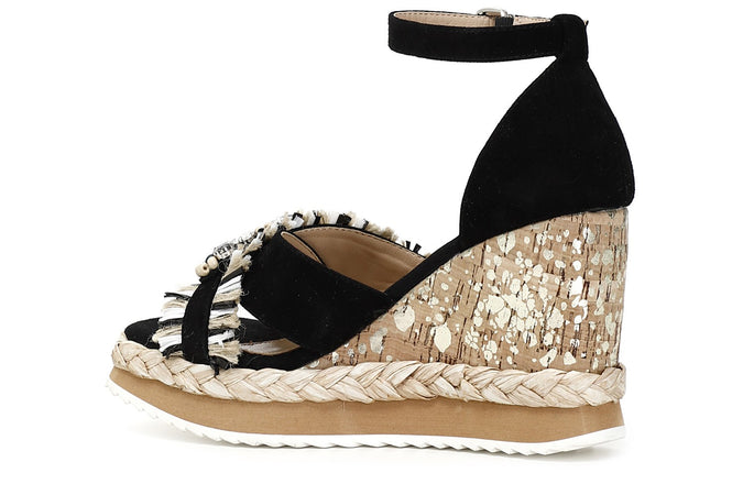 SANDALO CHIUSO SUL DIETRO RAFFIA MULTI ESTRASS