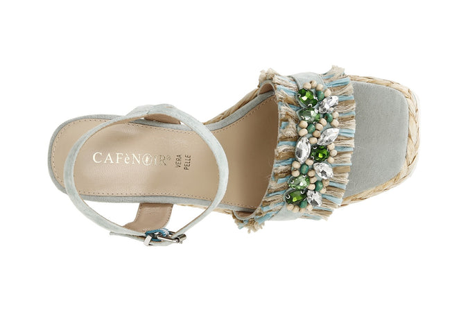 SANDALO RAFFIA MULTI E STRASS