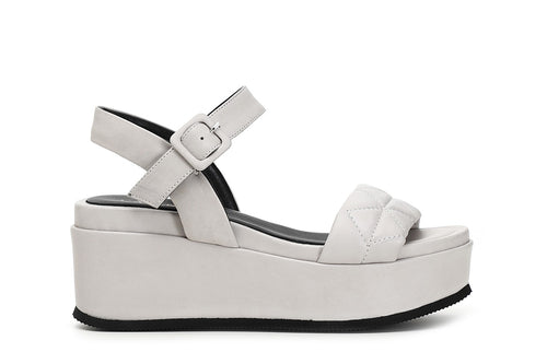 SANDALO ZEPPA IN PELLE CON IMBOTTITURA