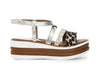 SANDALO INCROCIO IN GLITTER E CAVALLINO