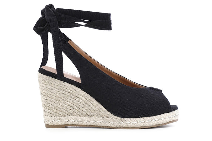 SCARPE APERTE IN CANVAS SU ZEPPA CORDA