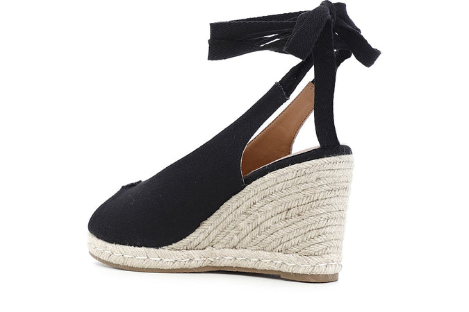 SCARPE APERTE IN CANVAS SU ZEPPA CORDA