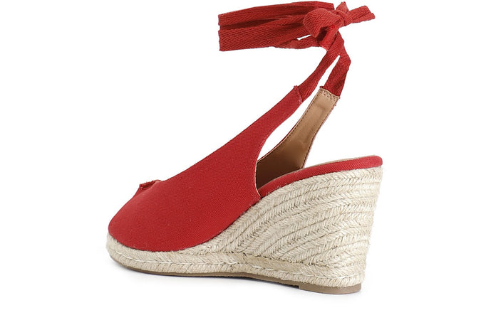 SCARPE APERTE IN CANVAS SU ZEPPA CORDA