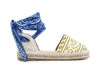 SANDALI IN TESSUTO FANTASIA SU FONDO CORDA