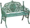 Biscottini Panchina Liberty in ghisa finitura verde anticata L105xPR62xH90 cm
