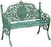 Biscottini Panchina Liberty in ghisa finitura verde anticata L105xPR62xH90 cm