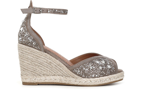 SANDALI IN TESSUTO CON BORCHIE