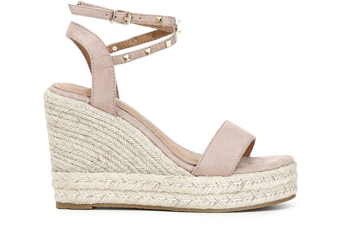 SANDALI IN TESSUTO CON BORCHIE