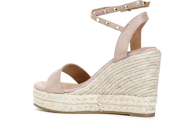 SANDALI IN TESSUTO CON BORCHIE