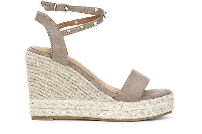 SANDALI IN TESSUTO CON BORCHIE