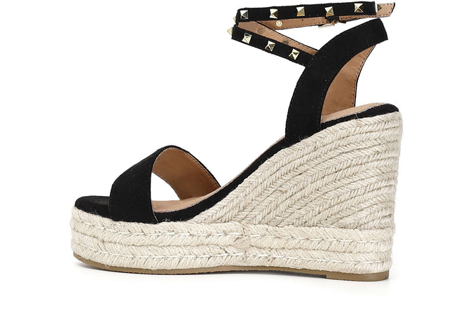 SANDALI IN TESSUTO CON BORCHIE