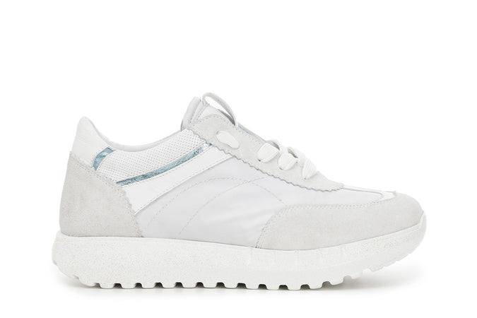 SNEAKERS IN TESSUTO E PELLE