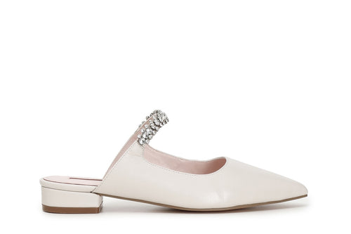 BALLERINA IN PELLE APERTO DIETRO CON GIOIELLO