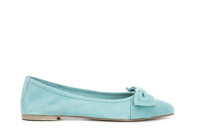 BALLERINA IN PELLE SCAMOSCIATA CON FIOCCO