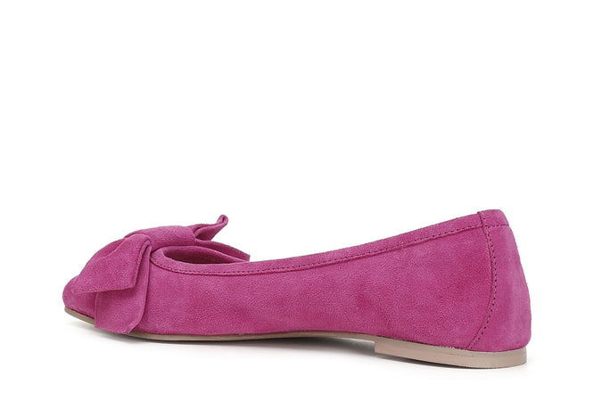 BALLERINA IN PELLE SCAMOSCIATA CON FIOCCO