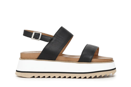 SANDALI 2 FASCE IN PELLE