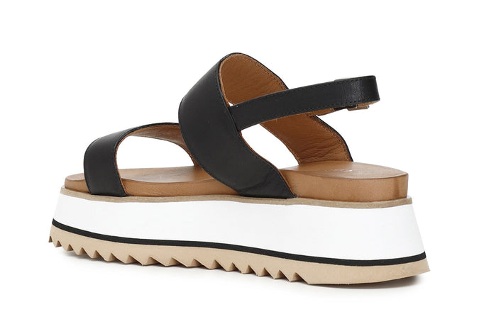 SANDALI 2 FASCE IN PELLE