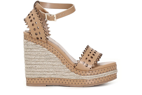 SANDALO TRAFORATO SU ZEPPA CORDA