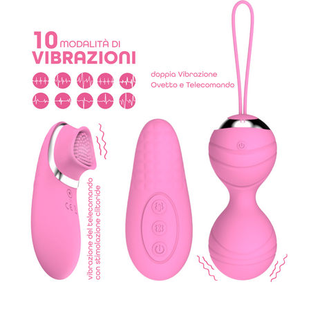 Ovetto Vibrante con Telecomando Palline Vaginali Vibranti Stimolatore Clitorideo