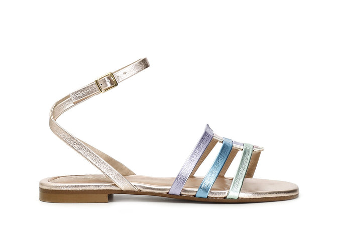SANDALI IN METALLIZZATO MULTICOLOR