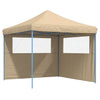 Tendone per Feste Pieghevole Pop-Up con 2 Pareti Beige Colore Struttura