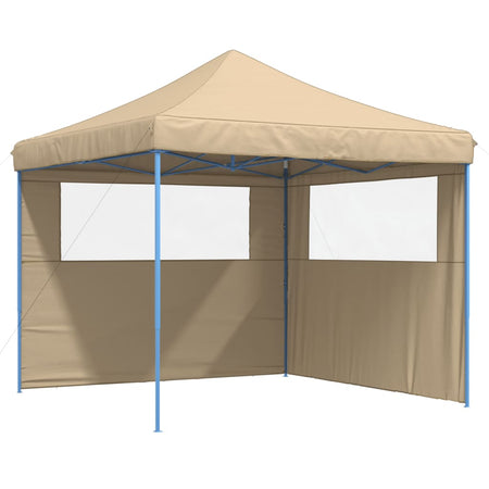 Tendone per Feste Pieghevole Pop-Up con 2 Pareti Beige Colore Struttura