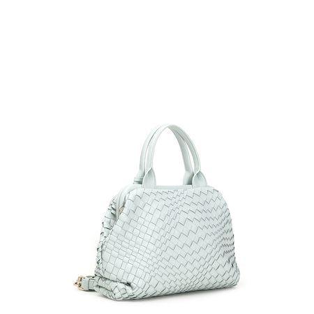 BAULETTO CON INTRECCIO E ACCESSORIO PENDENTE