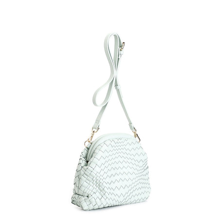 POCHETTE CON INTRECCIO E ACCESSORIO PENDENTE