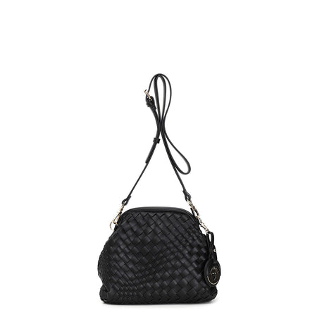 POCHETTE CON INTRECCIO E ACCESSORIO PENDENTE