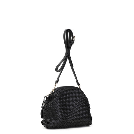 POCHETTE CON INTRECCIO E ACCESSORIO PENDENTE