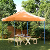 Gazebo Tenda da Festa Pieghevole Pop-Up Arancione Struttura Blu 292x292x315 cm