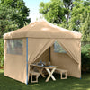 Tendone per Feste Pieghevole Pop-Up con 4 Pareti Beige Struttura Blu