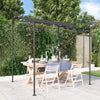 Tettoia Antracite 2x2,3 m 180 g/m² Tessuto e Acciaio Piano con Design Curvo