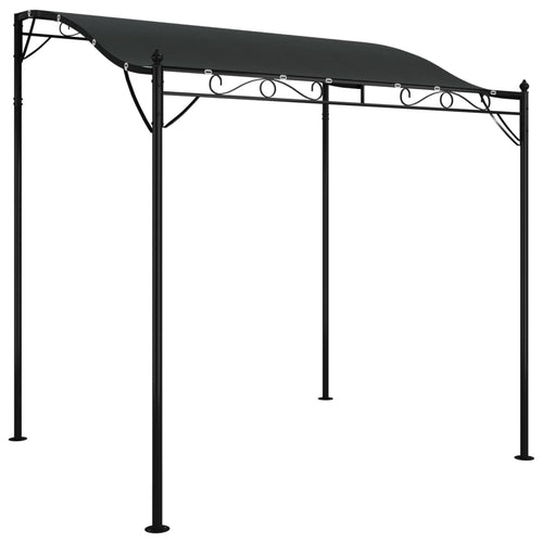 Tettoia Antracite 2x2,3 m 180 g/m² Tessuto e Acciaio Piano con Design Curvo