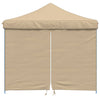 Tendone per Feste Pieghevole Pop-Up con 4 Pareti Beige Struttura Blu