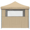 Tendone per Feste Pieghevole Pop-Up con 4 Pareti Beige Struttura Blu
