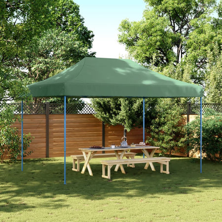 Tenda da Festa Pieghevole Pop-Up Verde Struttura Blu 410x279x315 cm