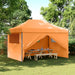 Tendone per Feste Pieghevole Pop-Up con 4 Pareti Arancione Struttura Blu