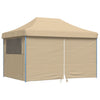 Tendone per Feste Pieghevole Pop-Up con 4 Pareti Beige Struttura Blu