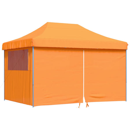 Tendone per Feste Pieghevole Pop-Up con 4 Pareti Arancione Struttura Blu