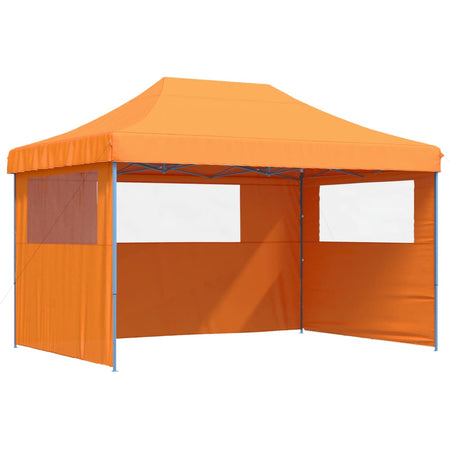 Tendone per Feste Pieghevole Pop-Up con 3 Pareti Arancione Struttura Blu