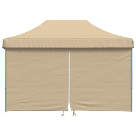 Tendone per Feste Pieghevole Pop-Up con 4 Pareti Beige Struttura Blu