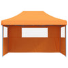 Tendone per Feste Pieghevole Pop-Up con 3 Pareti Arancione Struttura Blu